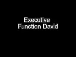 Executive Function David