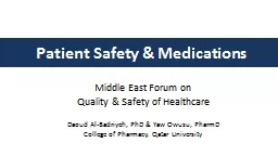 Patient Safety & Medications