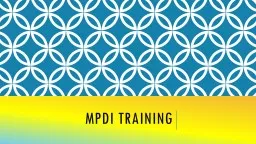 MPDI Training Introduction
