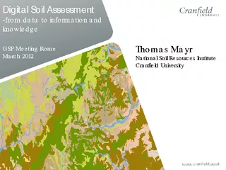 Dig it a l Soil Assessment from data to information an