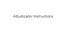 Adjudicator Instructions