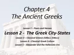 Chapter 4 The Ancient Greeks