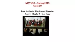 MGT 450 –  Spring  2019