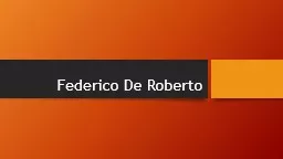 Federico De Roberto Verismo