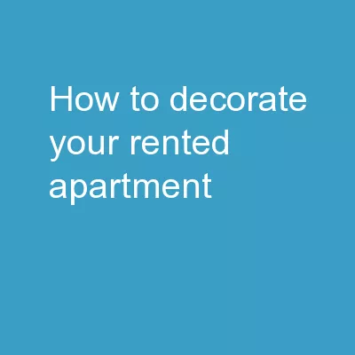 How to decorate your rented apartment