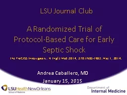 A Randomized Trial of Protocol-Based Care for Early Septic Shock