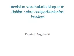 Revisión vocabulario Bloque II: