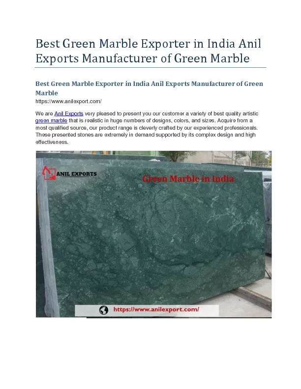 Best Green Marble Exporter in India Anil Exports Manufacturer of Green Marble 