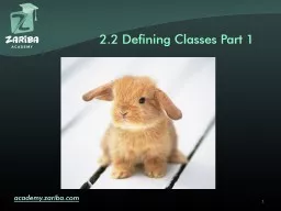 2.2 Defining Classes Part 1