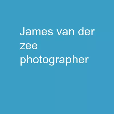 James Van Der Zee Photographer