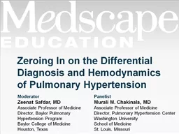 Zeroing In on the Differential Diagnosis and Hemodynamics of Pulmonary Hypertension