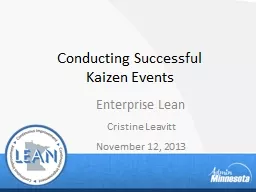 Conducting Successful  Kaizen Events