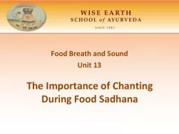 The Importance of Chanting During Food Sadhana