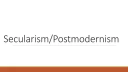 Secularism/Postmodernism