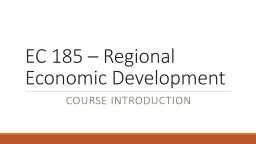 EC 185  – Regional Economic Development
