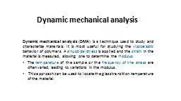 Dynamic mechanical analysis
