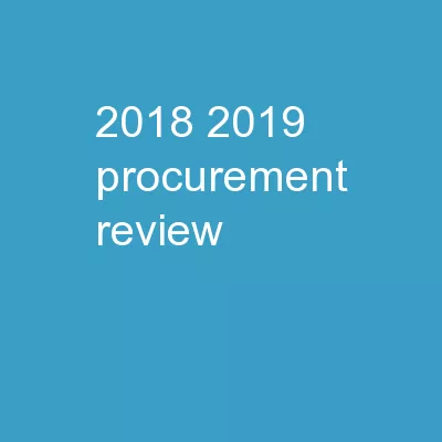 2018-2019   Procurement Review