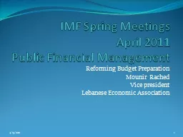 IMF Spring Meetings April 2011