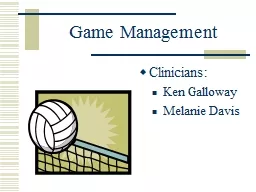 Game Management   Clinicians: