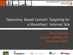 Taxonomy Based Content Targeting for a SharePoint Internet Site