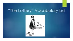 “The Lottery” Vocabulary List