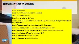 Introduction to Afaria Notes to