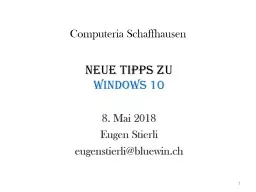 Computeria Schaffhausen Neue Tipps zu