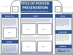 TITLE OF POSTER PRESENTATION