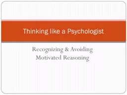 Recognizing & Avoiding Motivated