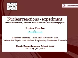 Nuclear reactions - experiment