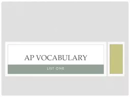 List One AP Vocabulary Basics