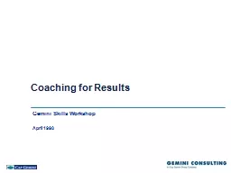 Coaching for Results Gemini Skills Workshop