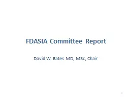 FDASIA  Committee Report