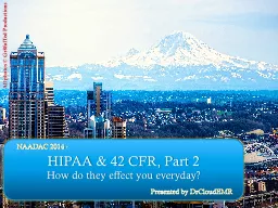 HIPAA & 42 CFR, Part