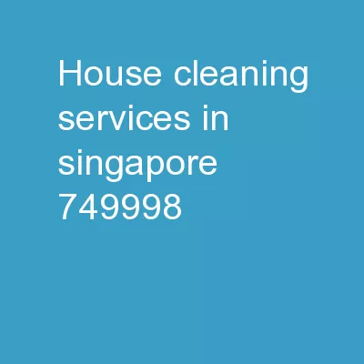 House Cleaning Services in Singapore