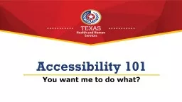 Accessibility  101 You want me to do what?