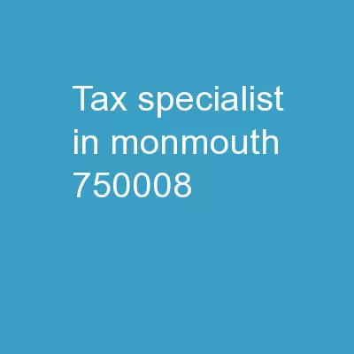 Tax Specialist in Monmouth