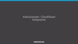 Administrate / CloudShare Integration