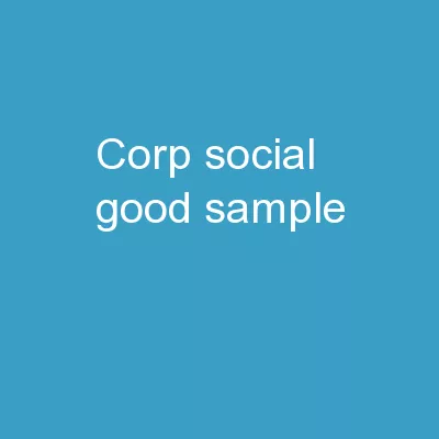 Corp  Social  Good Sample