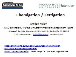 Chemigation / Fertigation