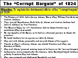The “Corrupt Bargain” of 1824