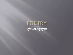 Poetry By: Chi Nguyen Biography poem