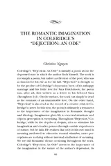 THE ROMANTIC IMAGINATION IN COLERIDGES DEJECTION AN OD