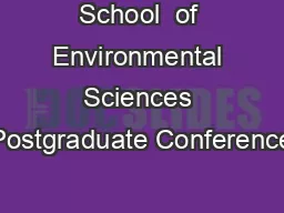 School  of Environmental Sciences Postgraduate Conference