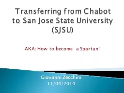 Transferring from Chabot  to San Jose State University (SJSU)