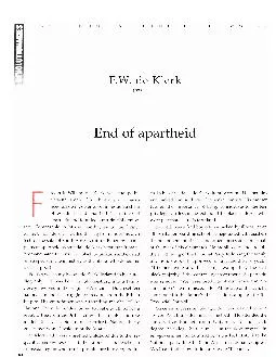 F W DE Klerk end of apartheid