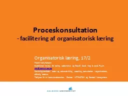 Proceskonsultation -  facilitering
