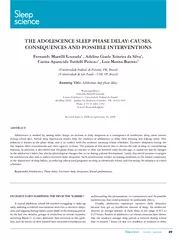 Sleep science MCLDALCP THE ADOLESCENCE SLEEP PHASE DE