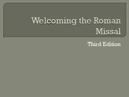 Welcoming the Roman Missal