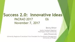 Success 2.0:  Innovative Ideas